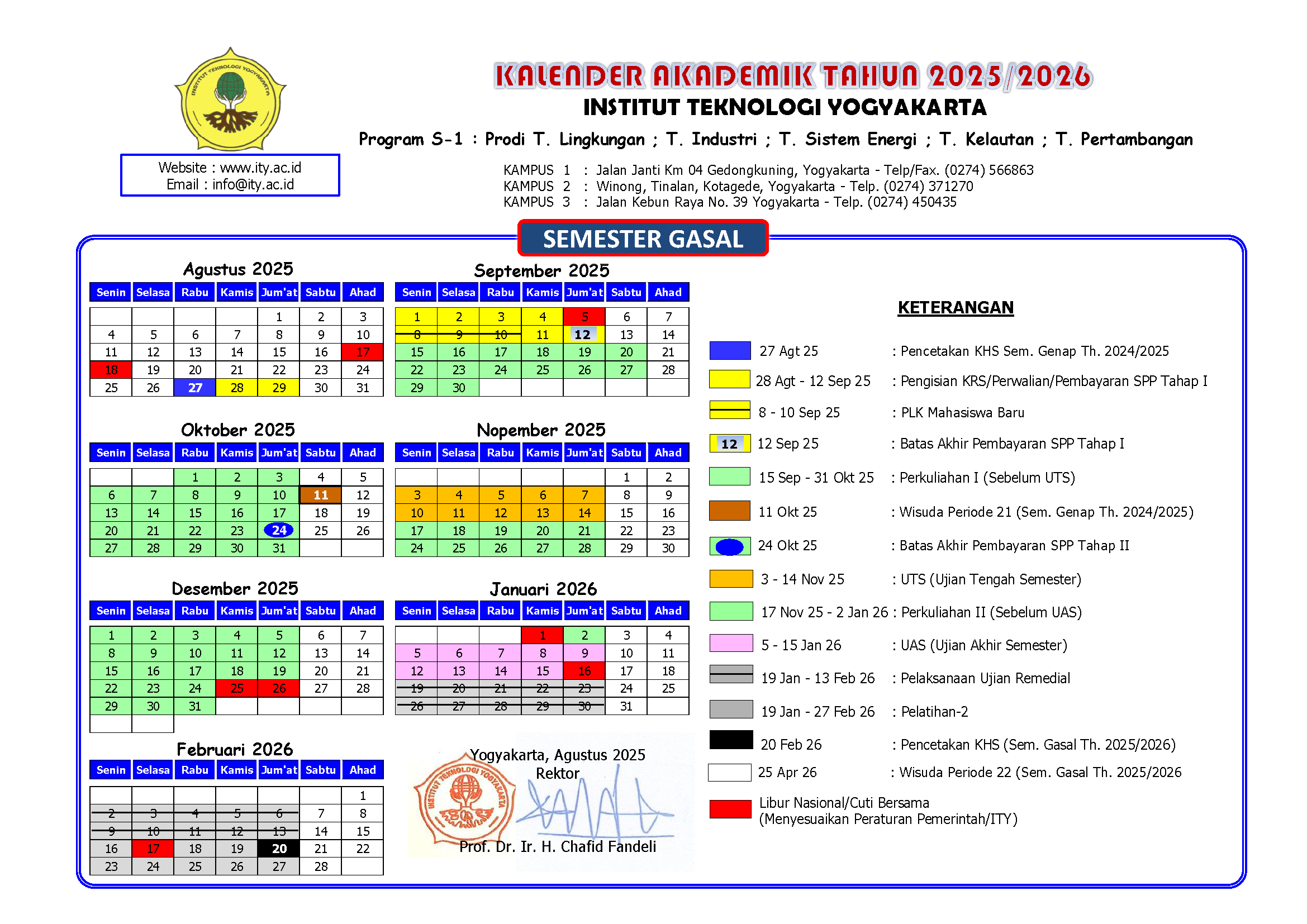 Kalender Akademik Semester Gasal 2025/2026